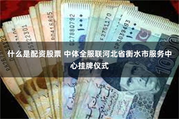 什么是配资股票 中体全服联河北省衡水市服务中心挂牌仪式