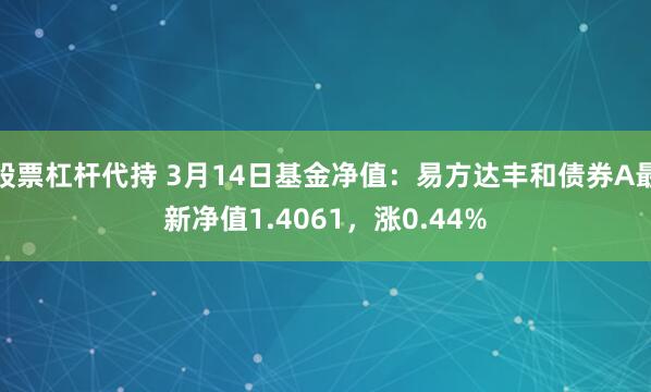 股票杠杆代持 3月14日基金净值：易方达丰和债券A最新净值1.4061，涨0.44%